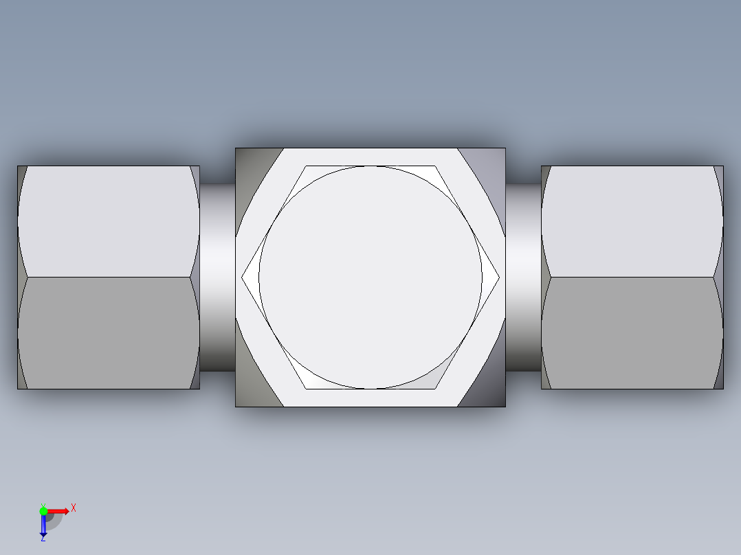 卡套式工业通用硬管接头EO_High_pressure_banjo_tee_TH10LRCF俯视图