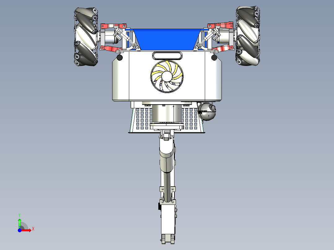 红枣采摘机装配体前视图