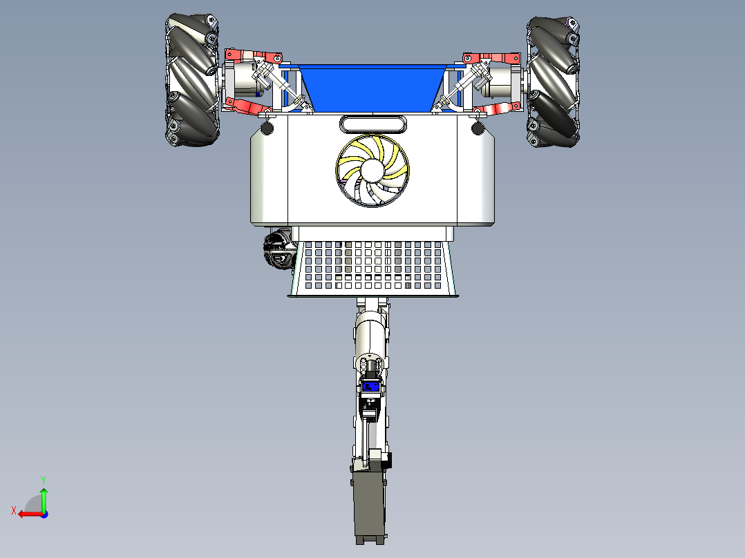 红枣采摘机装配体后视图