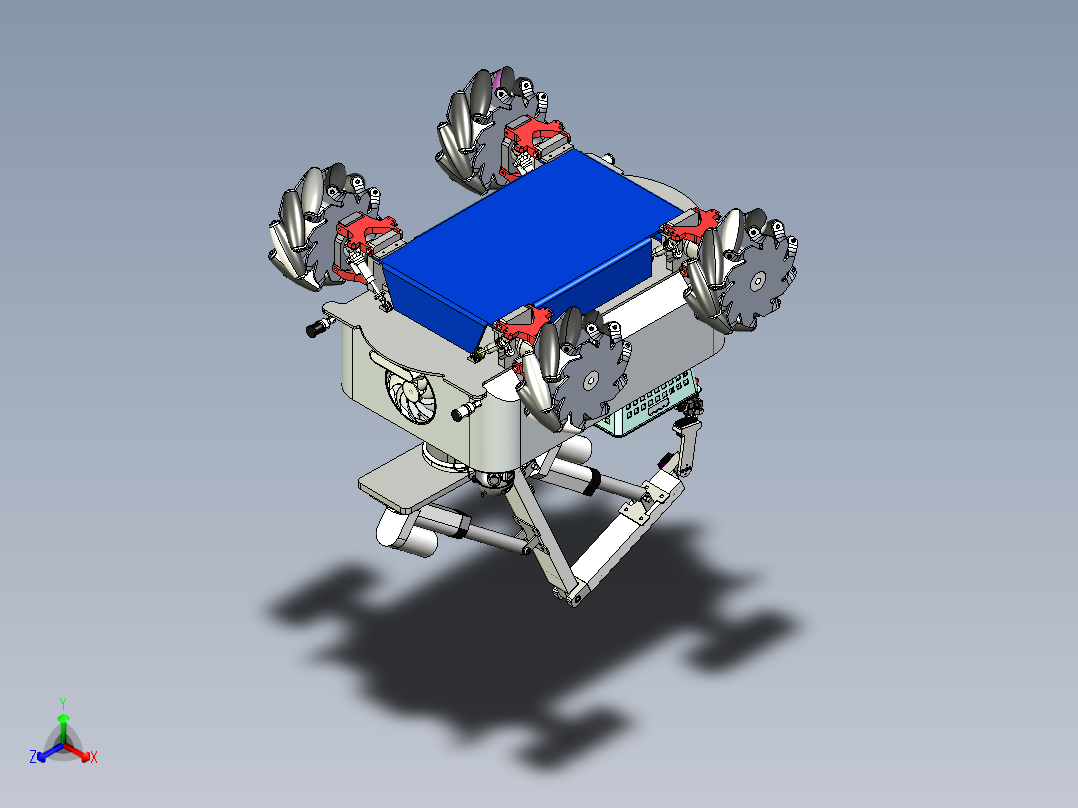 红枣采摘机装配体正等轴测图