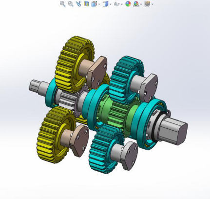 二级行星齿轮减速器（sw12可编辑+cad+仿真视频）