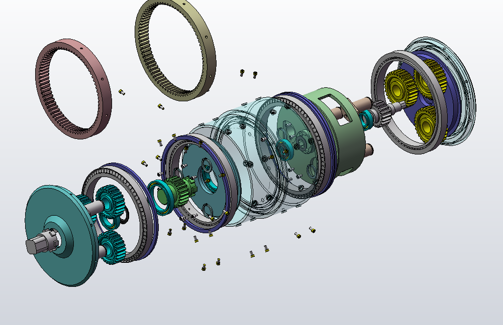 二级行星齿轮减速器（sw12可编辑+cad+仿真视频）