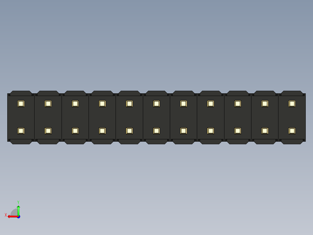 彩色公头100mil（2.54mm）系列-DS1021_black_2x11p_100mil_Type43_rev1.0后视图