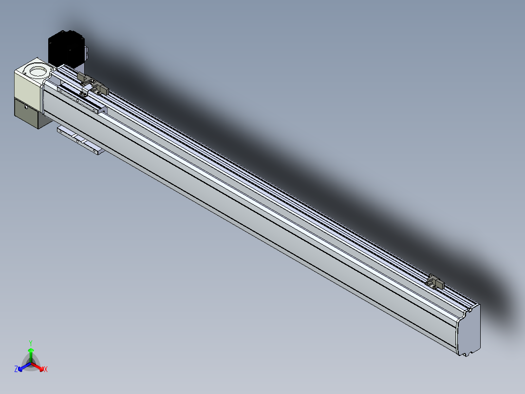 同步带滑台-半封闭B10H-L45-S900-LD-P40-D3正等轴测图