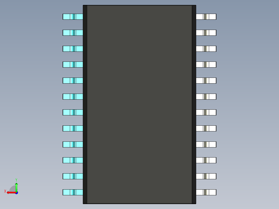 元器件3D封装SOIC24X47后视图