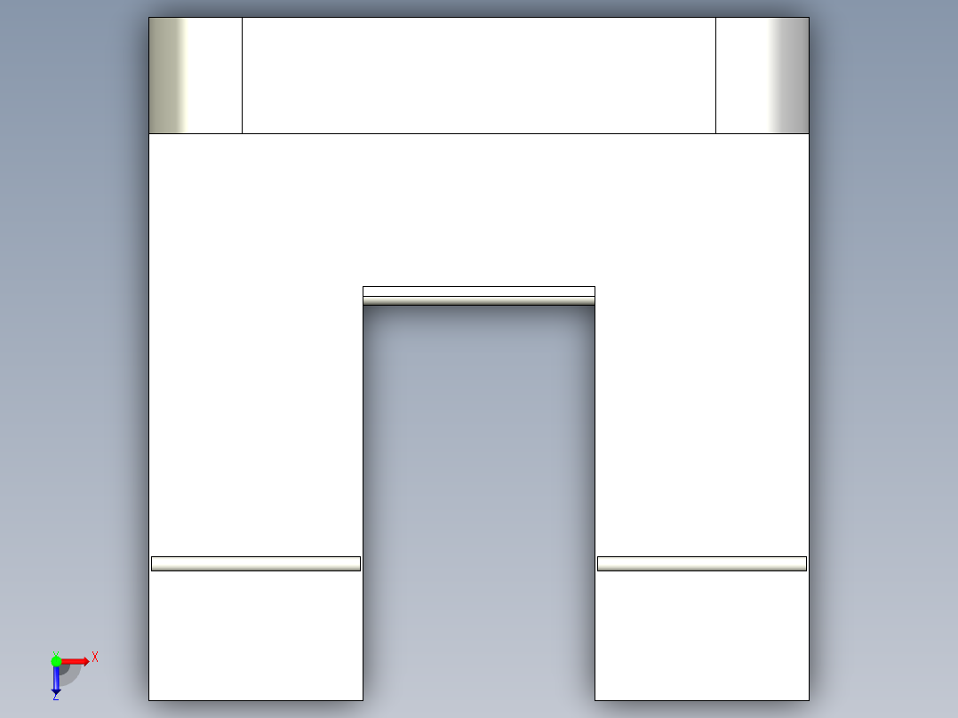 槽型光电传感器LU-Y45_3D俯视图