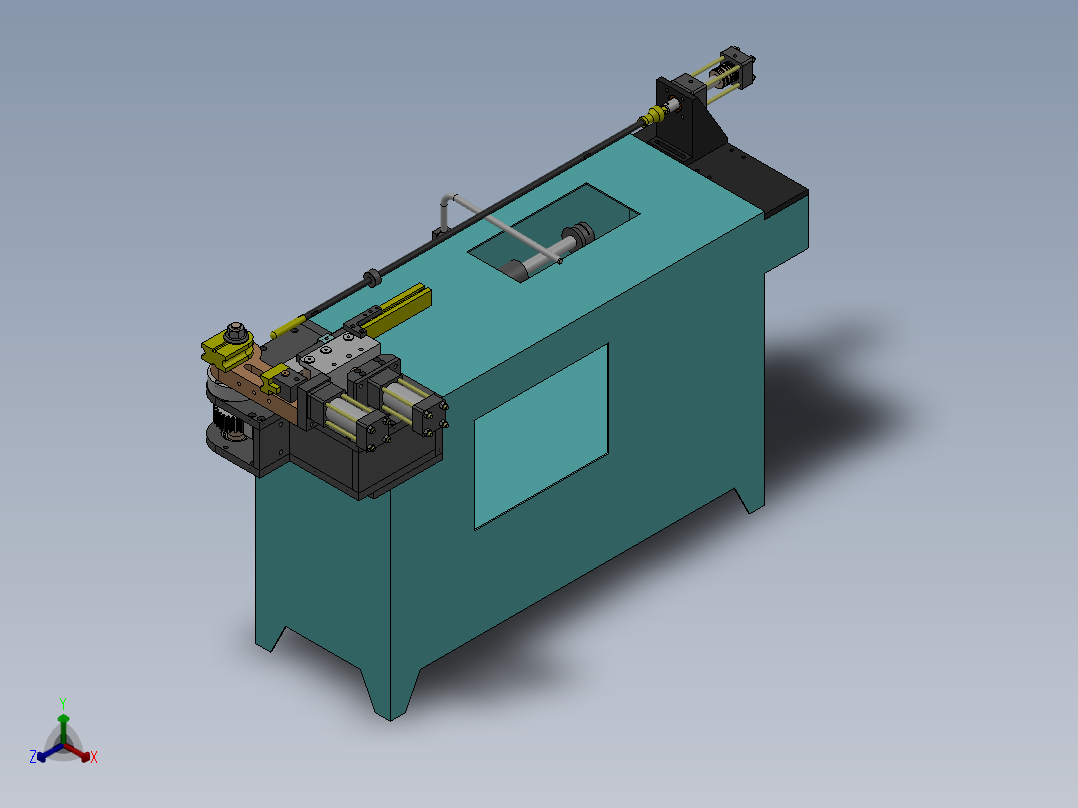 油压弯管机三维SW模型+CAD图纸139161===150正等轴测图