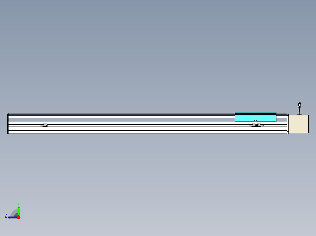 同步带滑台-半封闭B22-L100-C-S1150-L-P75-D3-N5右视图