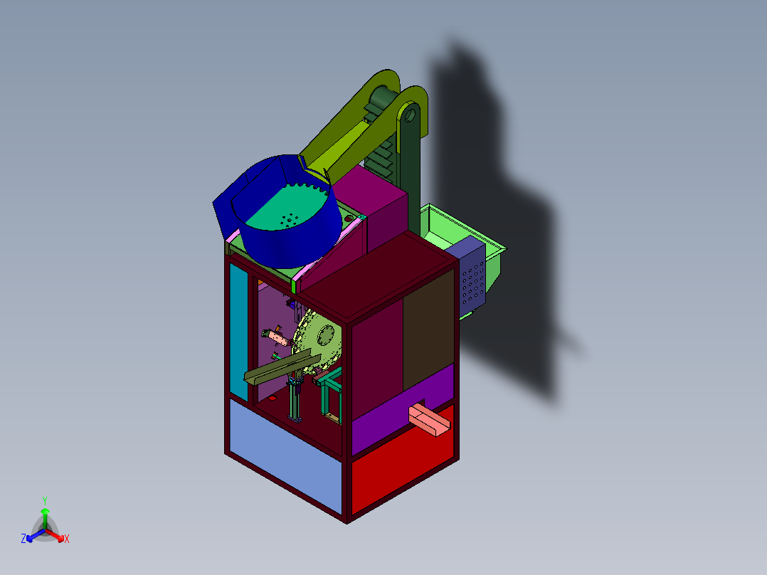 双工位旋转烫画机正等轴测图