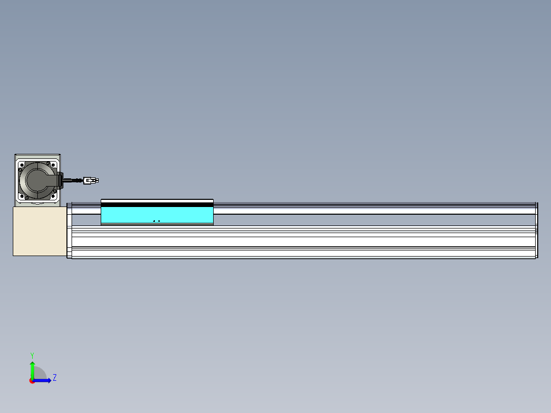 同步带滑台-半封闭B22H-L100-C-S550-RU-P75-D3-N5左视图