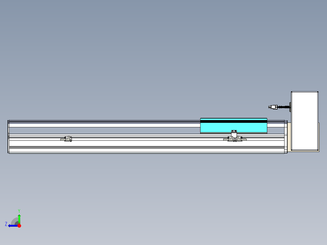 同步带滑台-半封闭B22H-L100-C-S550-RU-P75-D3-N5右视图