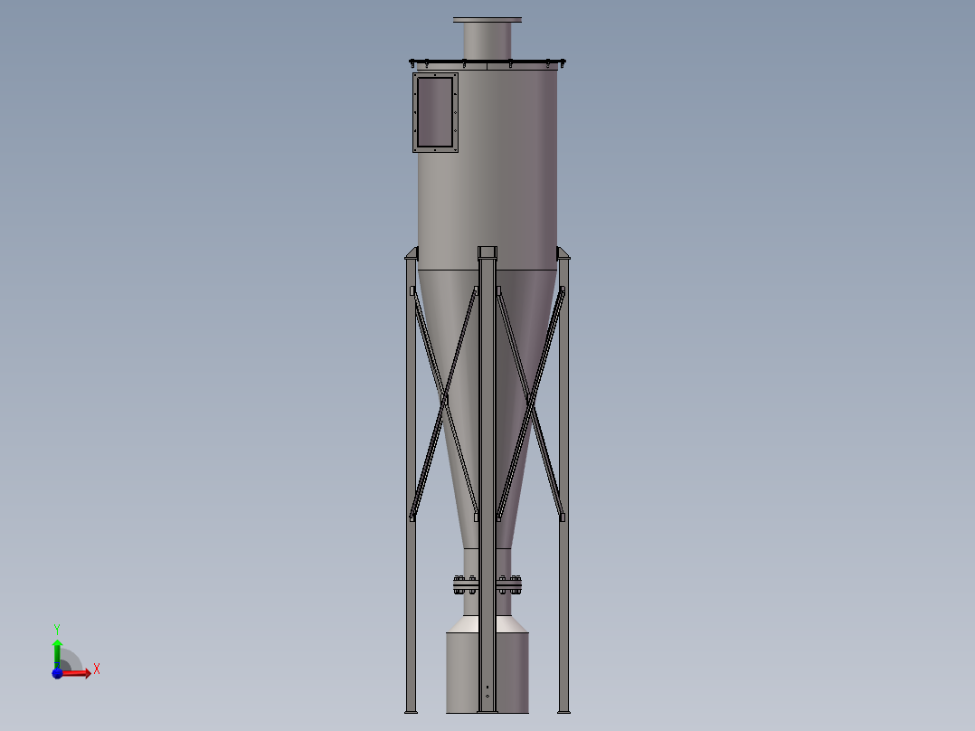 <span style='color: red'>一套</span>切向除尘<span style='color: red'>的</span>旋风除尘SolidWorks<span style='color: red'>图</span>