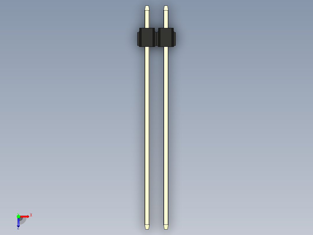 彩色公头100mil（2.54mm）系列-DS1021_black_2x02p_100mil_Type43_rev1.0俯视图