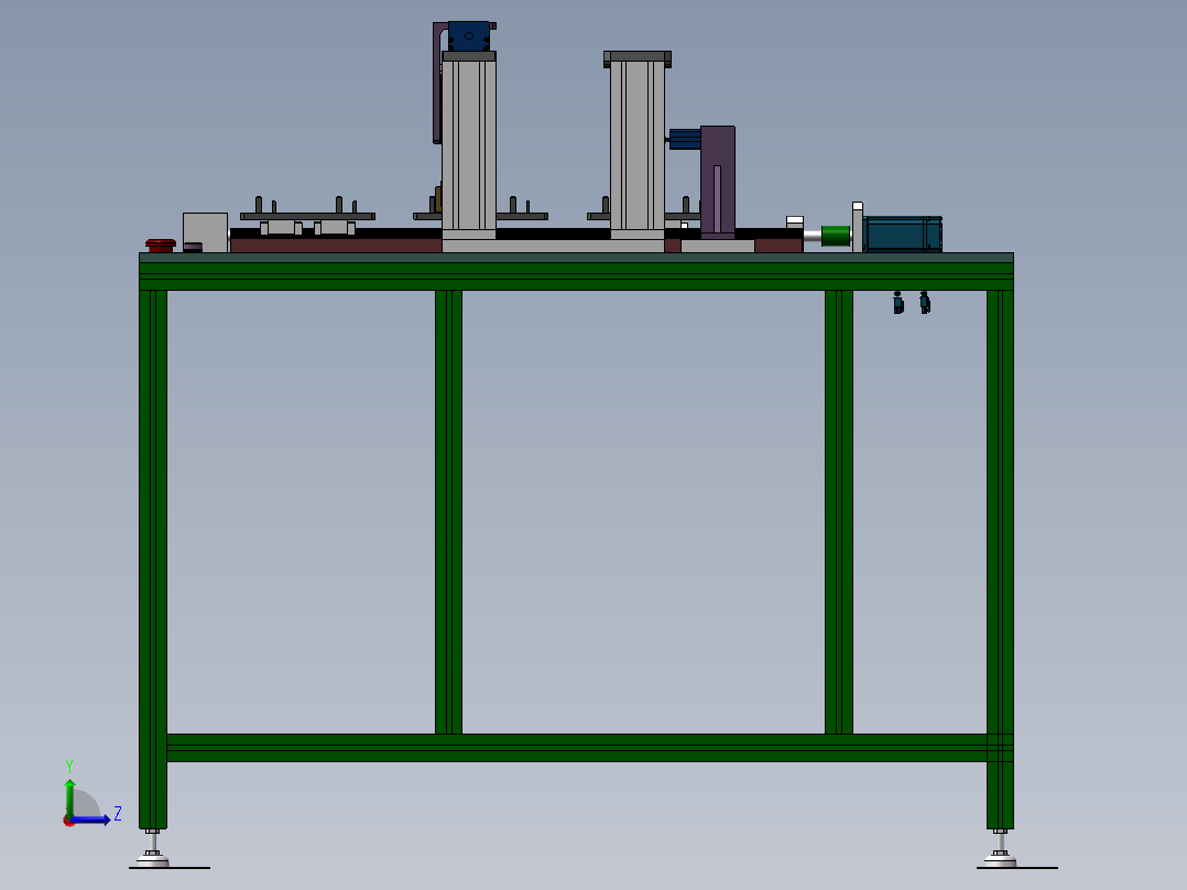 三工位-插座去毛刺打磨设备左视图