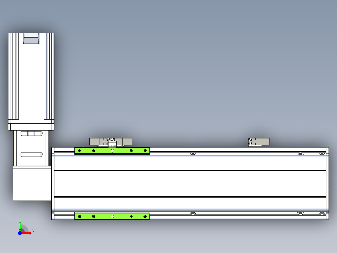 同步带滑台-半封闭B13-L90-S250-R-Z86-D3前视图