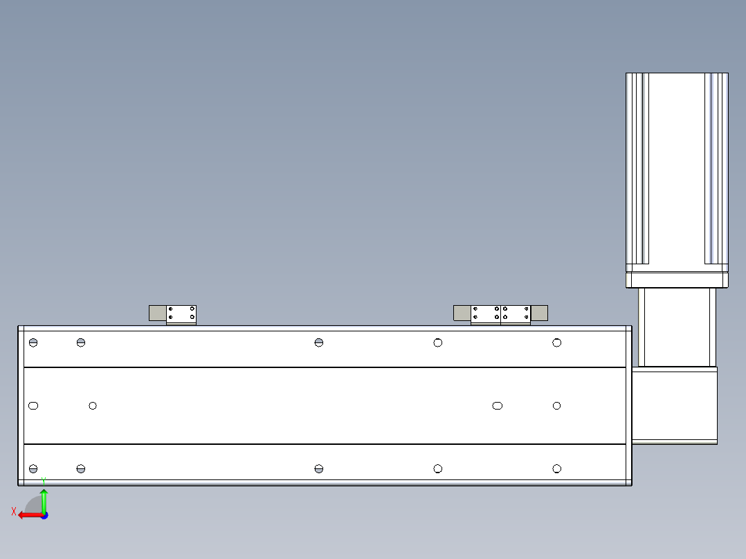 同步带滑台-半封闭B13-L90-S250-R-Z86-D3后视图