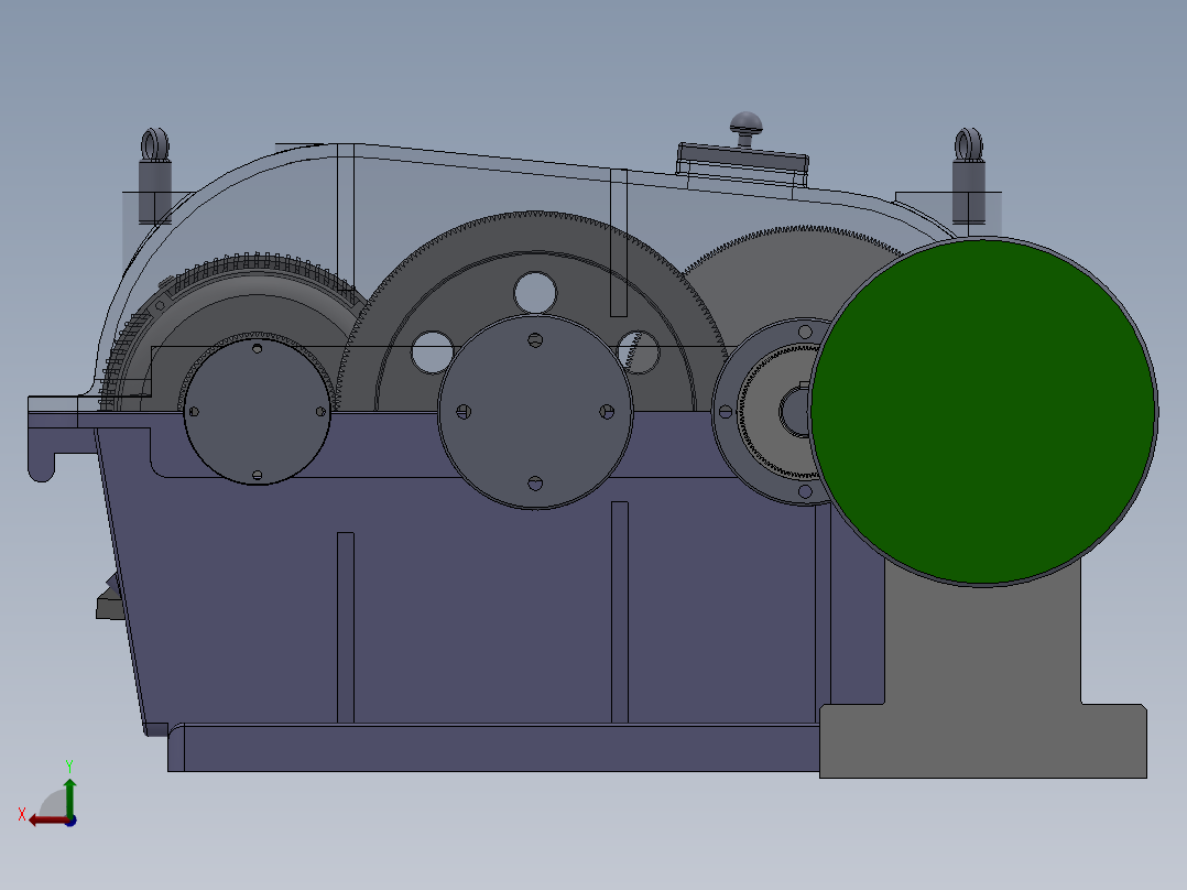 Q177-塔式起重机行走部减速装置设计【三维SolidWorks】没说明书后视图