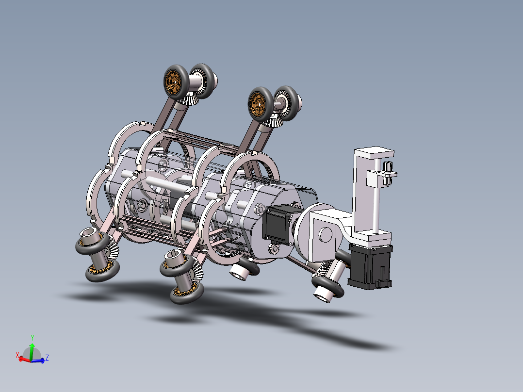 管道喷涂<span style='color: red'>机器人</span>总装三维