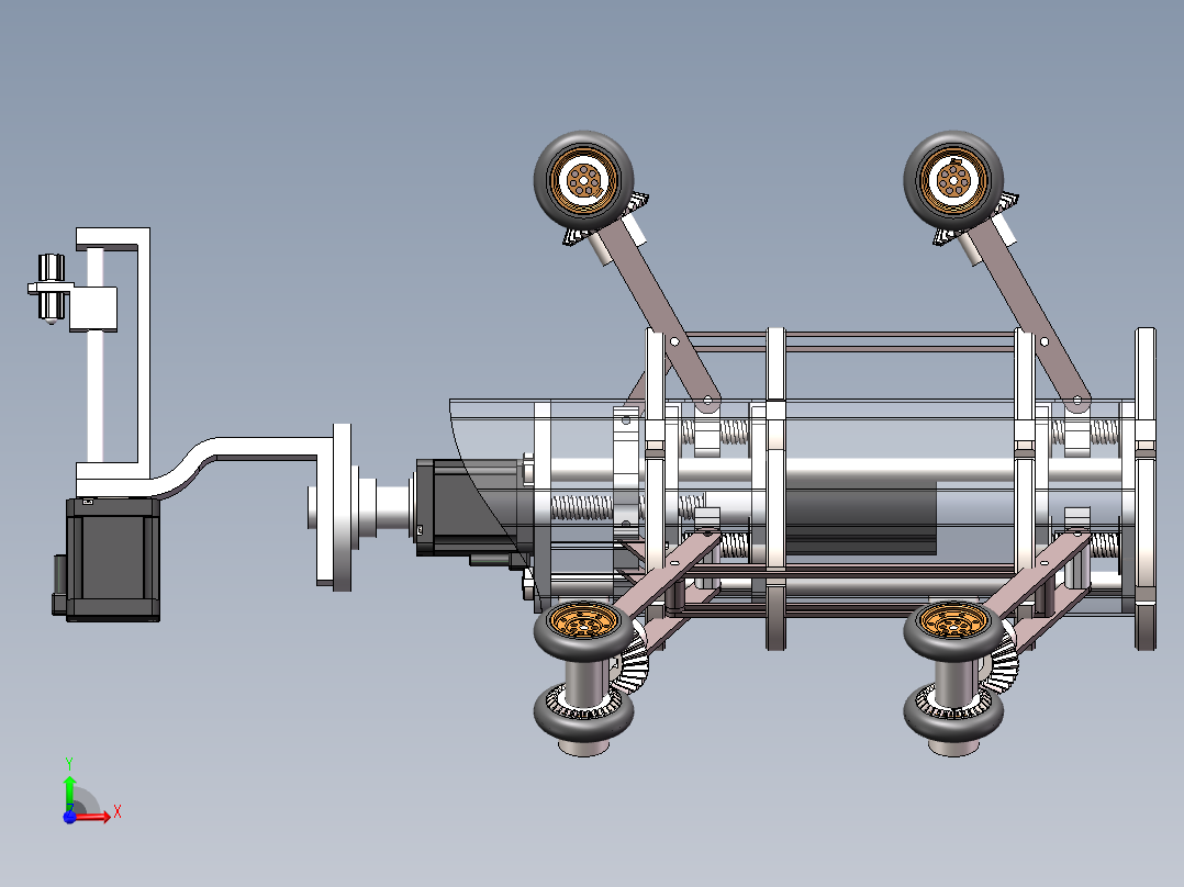 管道喷涂机器人总装三维前视图