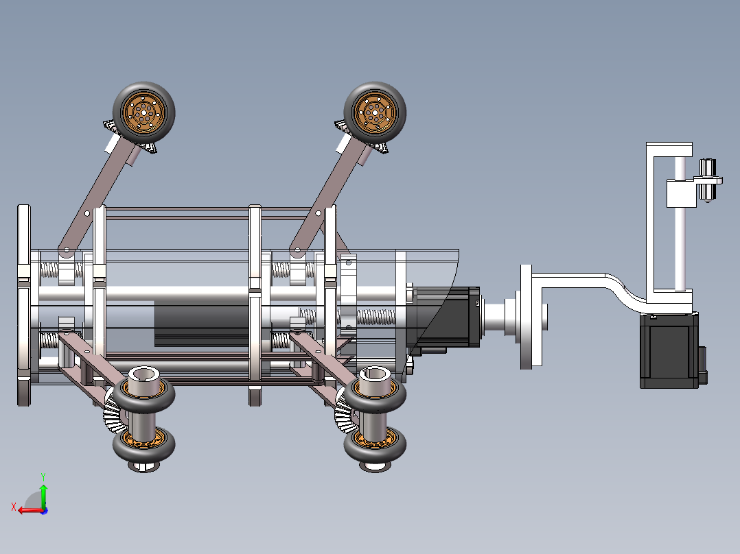 管道喷涂机器人总装三维后视图