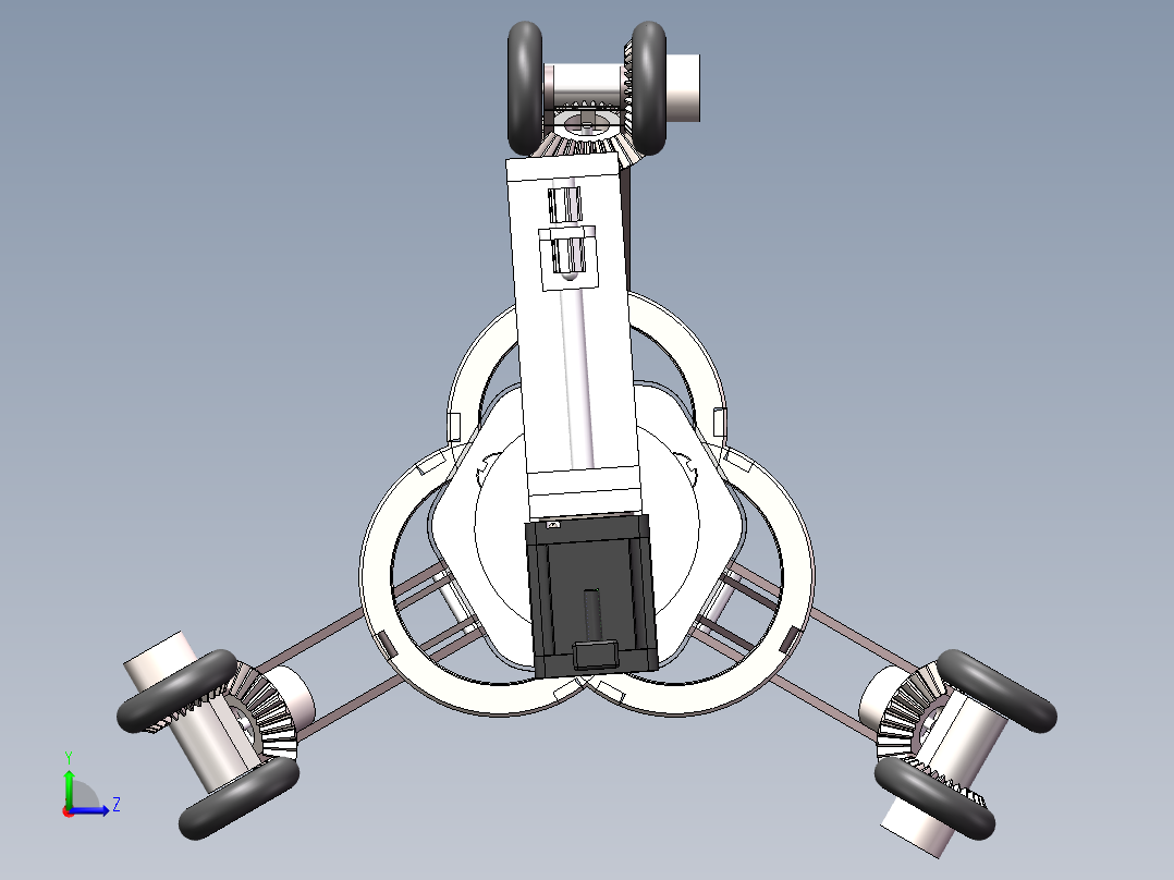 管道喷涂机器人总装三维左视图