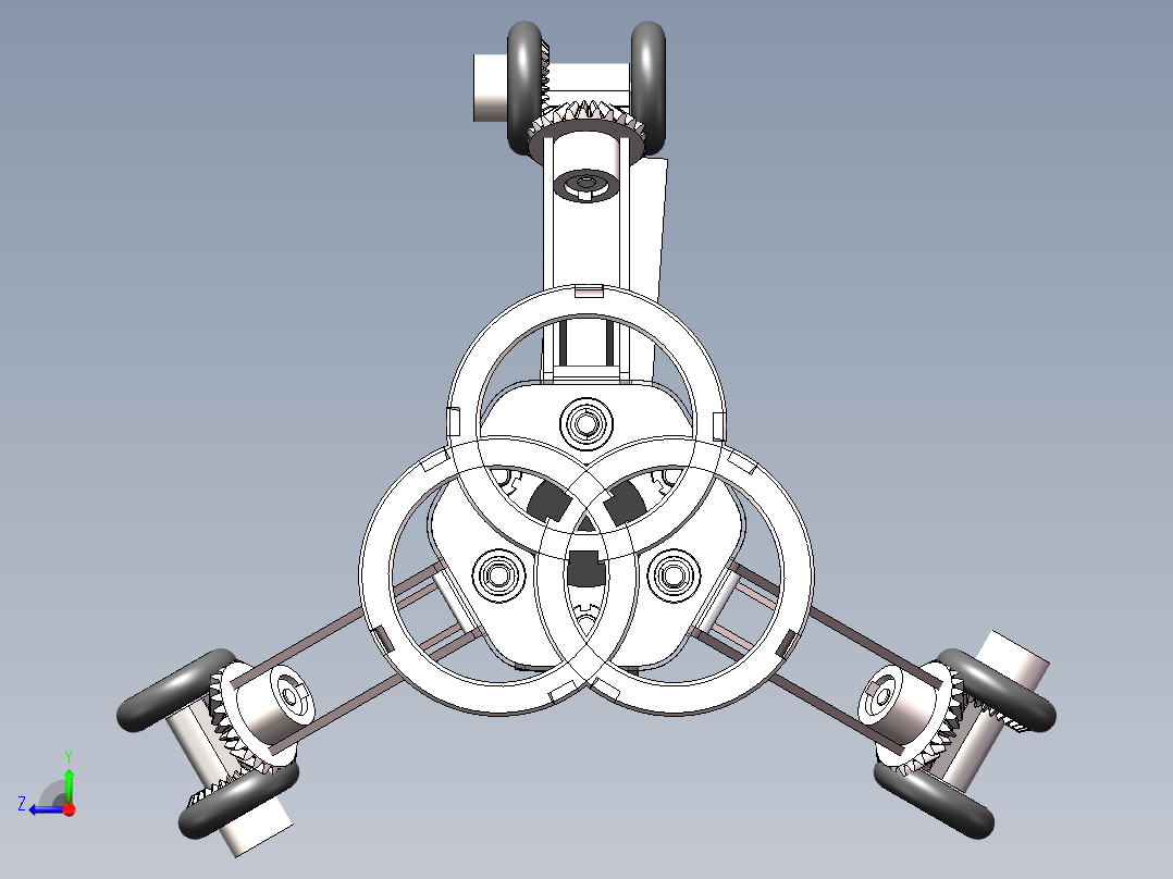 管道喷涂机器人总装三维右视图