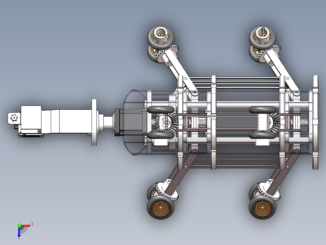 管道喷涂机器人总装三维俯视图