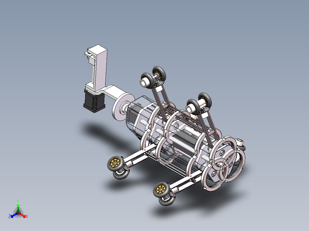 管道喷涂机器人总装三维正等轴测图