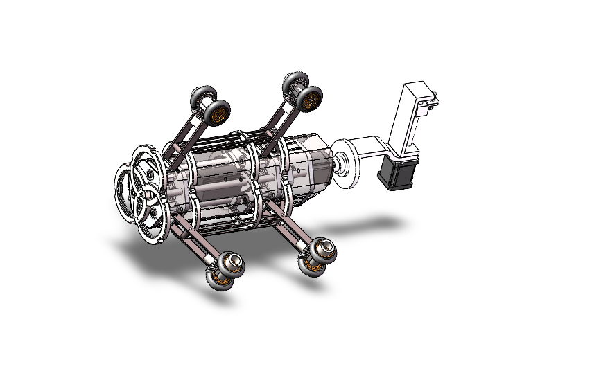 管道喷涂机器人总装三维