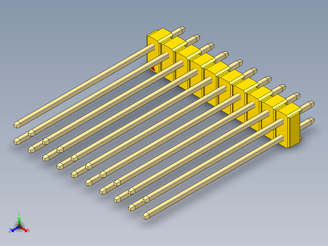 彩色公头100mil（2.54mm）系列-DS1021_yellow_2x10p_100mil_Type43_rev1.0