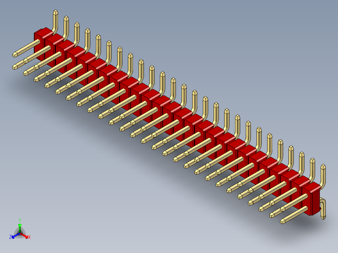彩色公排针 100mil 2.54mm 系列-DS1022_red_52p_100mil_TypeSMT_rev1.0