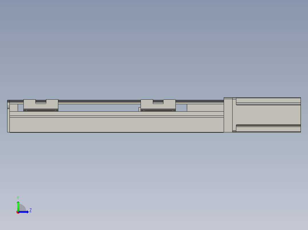 直线模组LHA6-S200-M-200W(16丝杆)设计图纸左视图