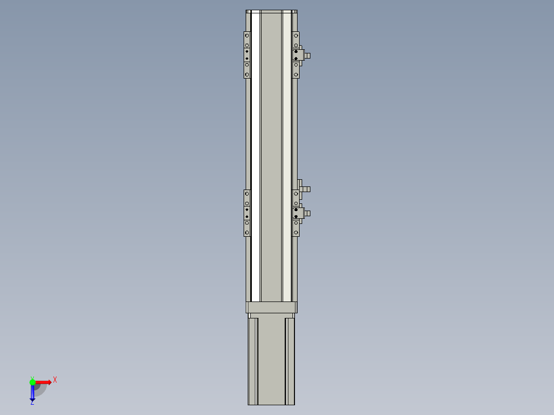 直线模组LHA6-S200-M-200W(16丝杆)设计图纸俯视图