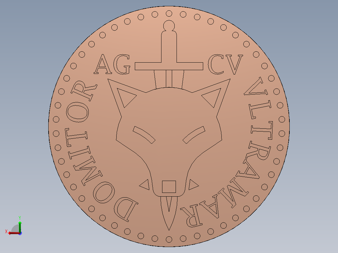 传统古钱币后视图