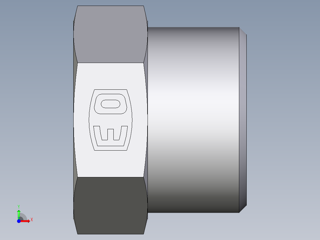 卡套式工业通用硬管接头EO_Blanking_plug_for_tube_ends_ROV20S71X前视图