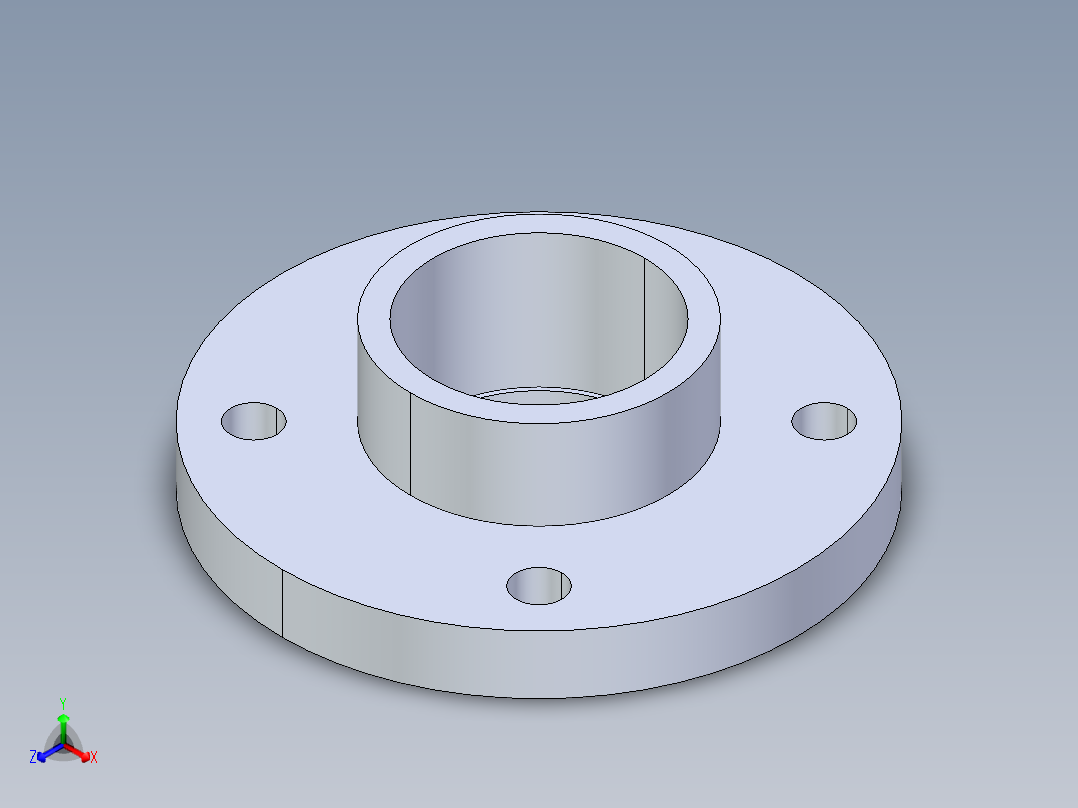 聚氯乙烯配件23-Sch80_Flange One-Piece_SOC_851-025_2.5in正等轴测图
