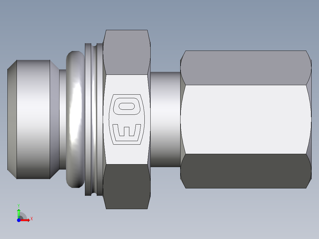 卡套式工业通用硬管接头EO_Male_Stud_connector_GEO04LLM10X1CF前视图