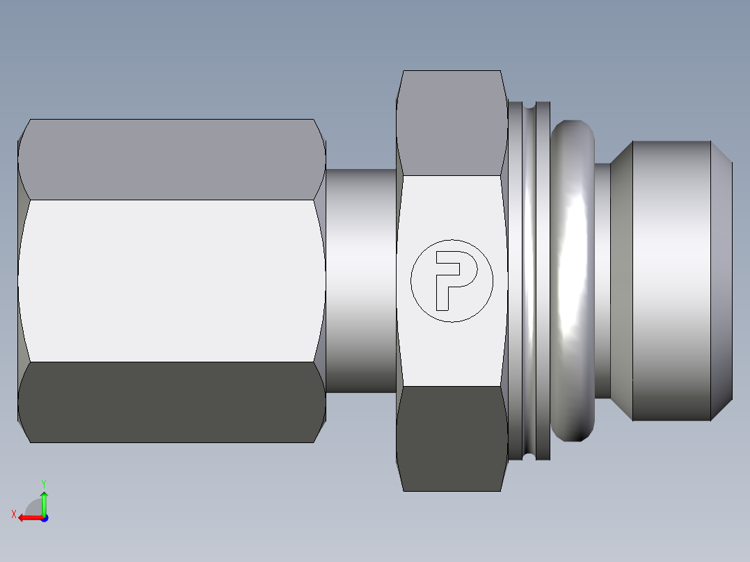 卡套式工业通用硬管接头EO_Male_Stud_connector_GEO04LLM10X1CF后视图
