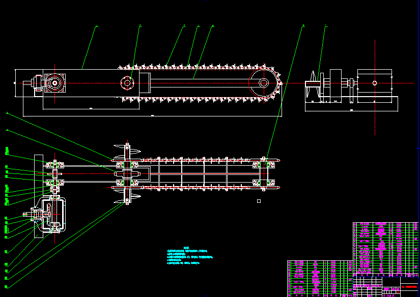 XO1-链式开沟机的CAD毕业设计图纸CAD166312