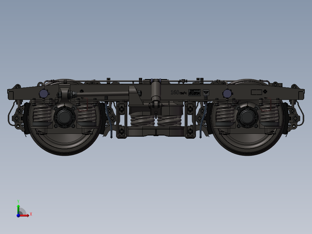 214火车转向架前视图