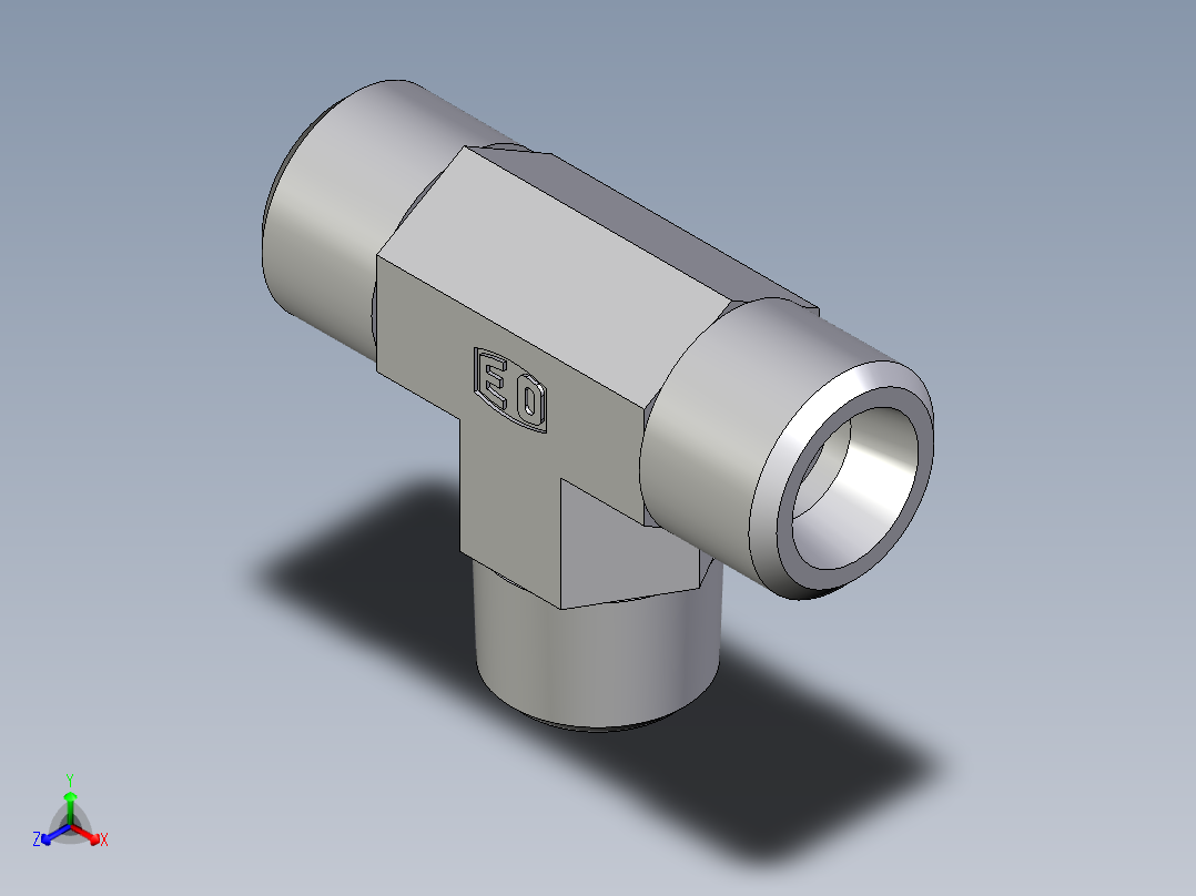 卡套式工业通用硬管接头EO_Male_stud_run_tee_TE10SR71X