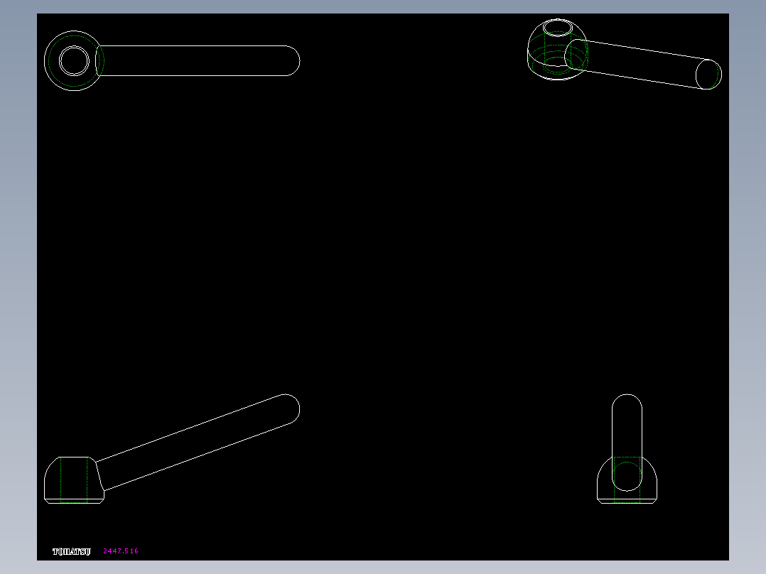 把手2447(B)-2D多系列多零件图纸模型
