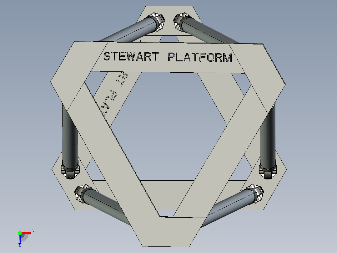 并联机器人stewart-platform CREO俯视图