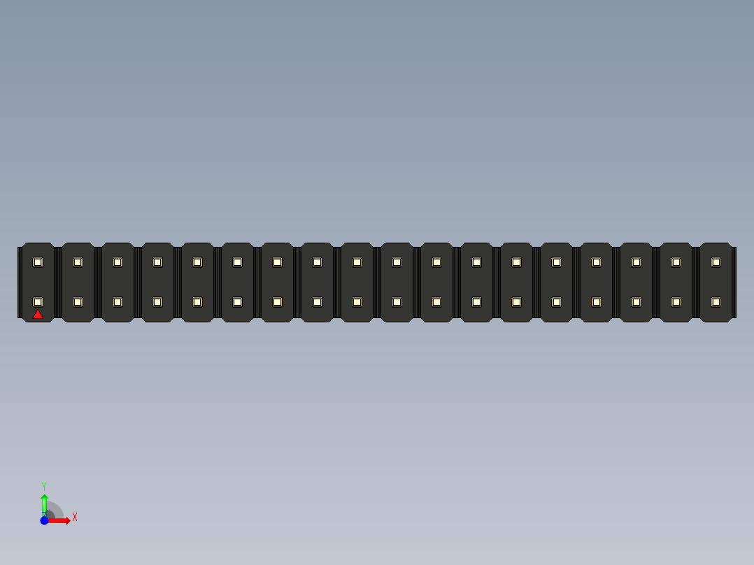 彩色公头100mil（2.54mm）系列-DS1021_black_2x18p_100mil_Type19_rev1.0前视图