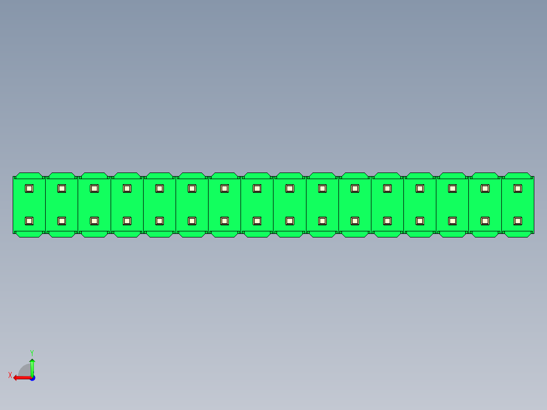 彩色公头100mil（2.54mm）系列-DS1021_green_2x16p_100mil_Type1_rev1.0后视图