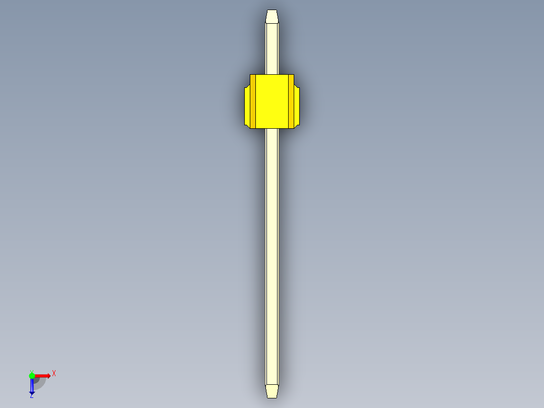 彩色公头100mil（2.54mm）系列-DS1021_yellow_1x01p_100mil_Type5_rev1.0俯视图