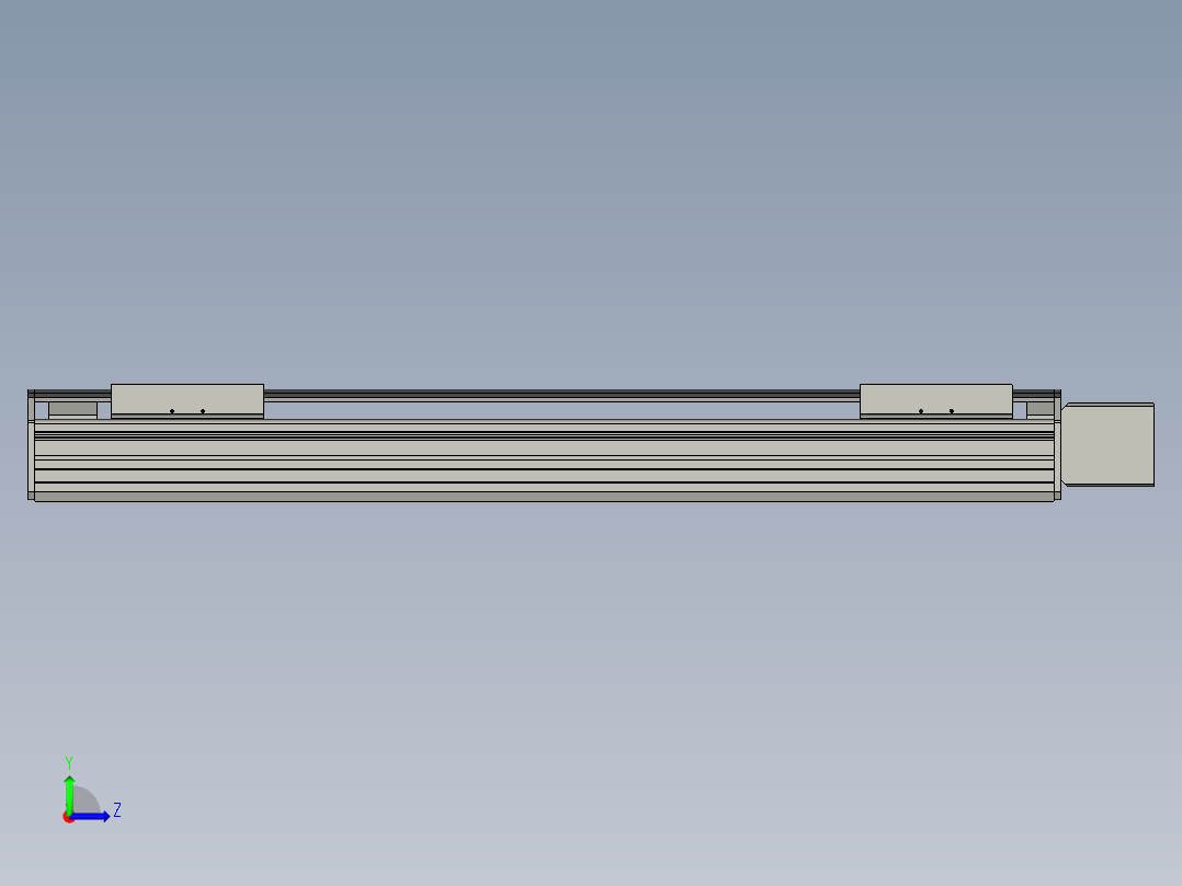 直线模组WG-LHB12-S500-L(B)设计图纸左视图