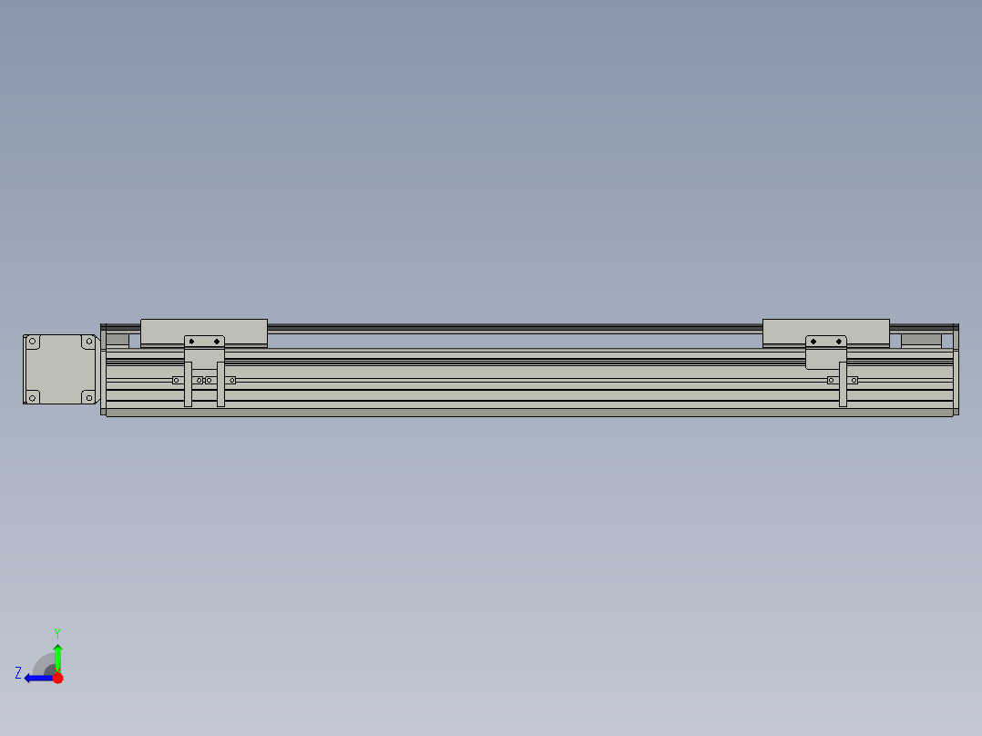 直线模组WG-LHB12-S500-L(B)设计图纸右视图