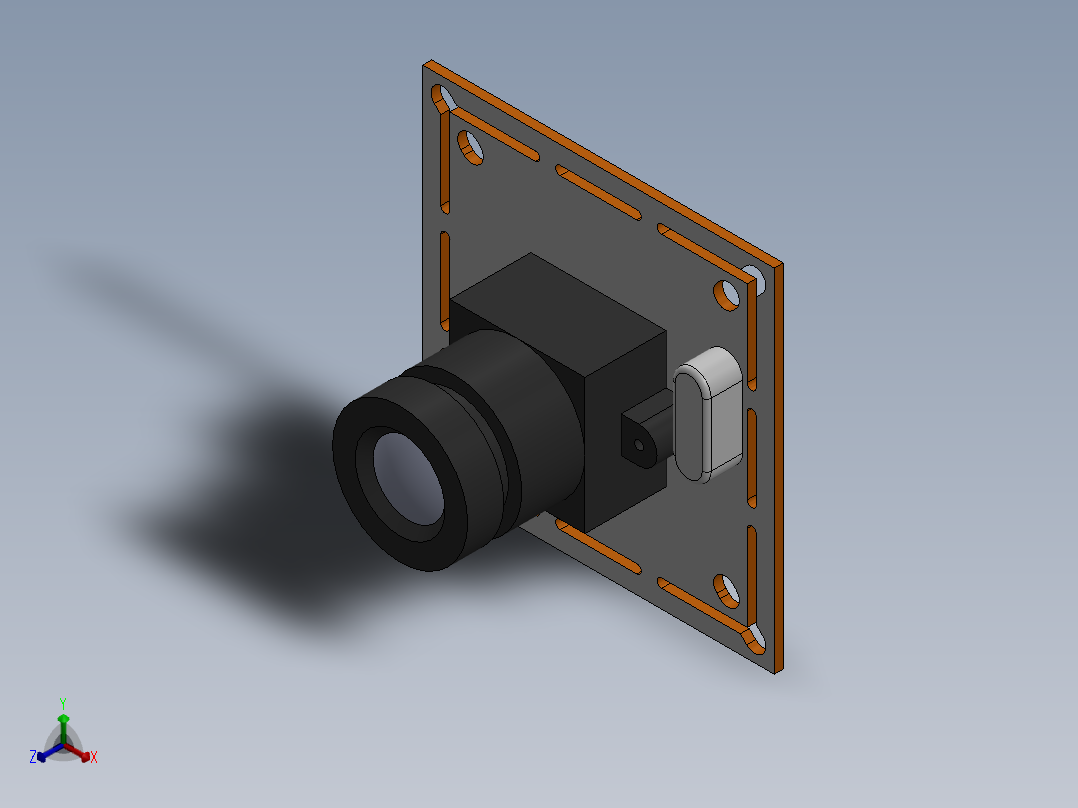 工业摄像头组件正等轴测图