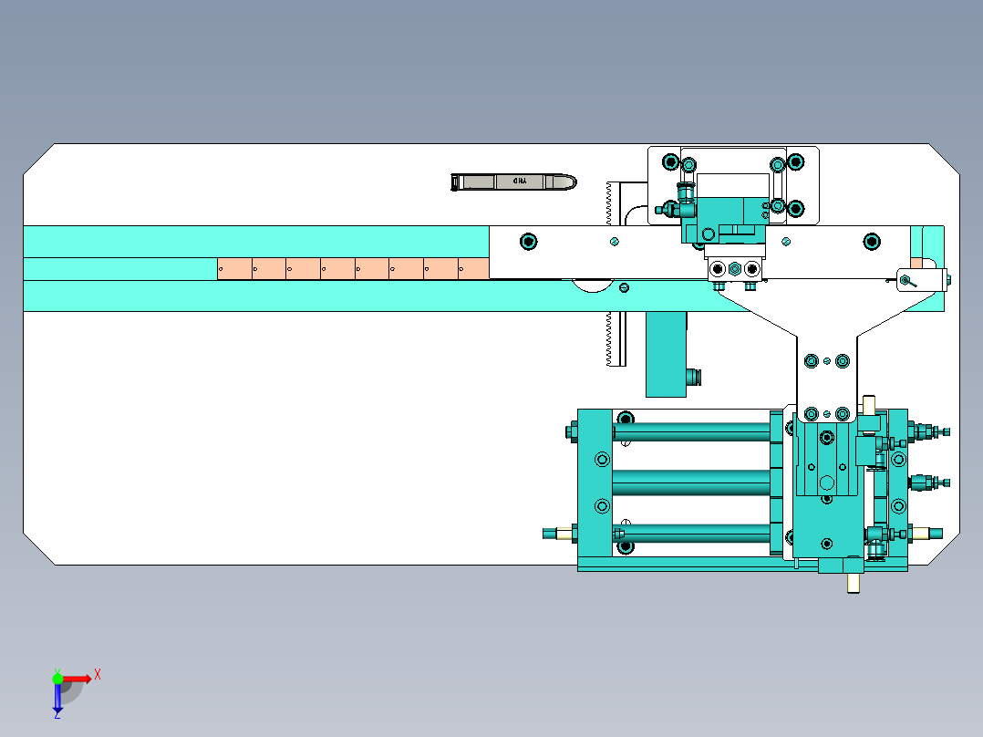 凹点判别选向机构俯视图